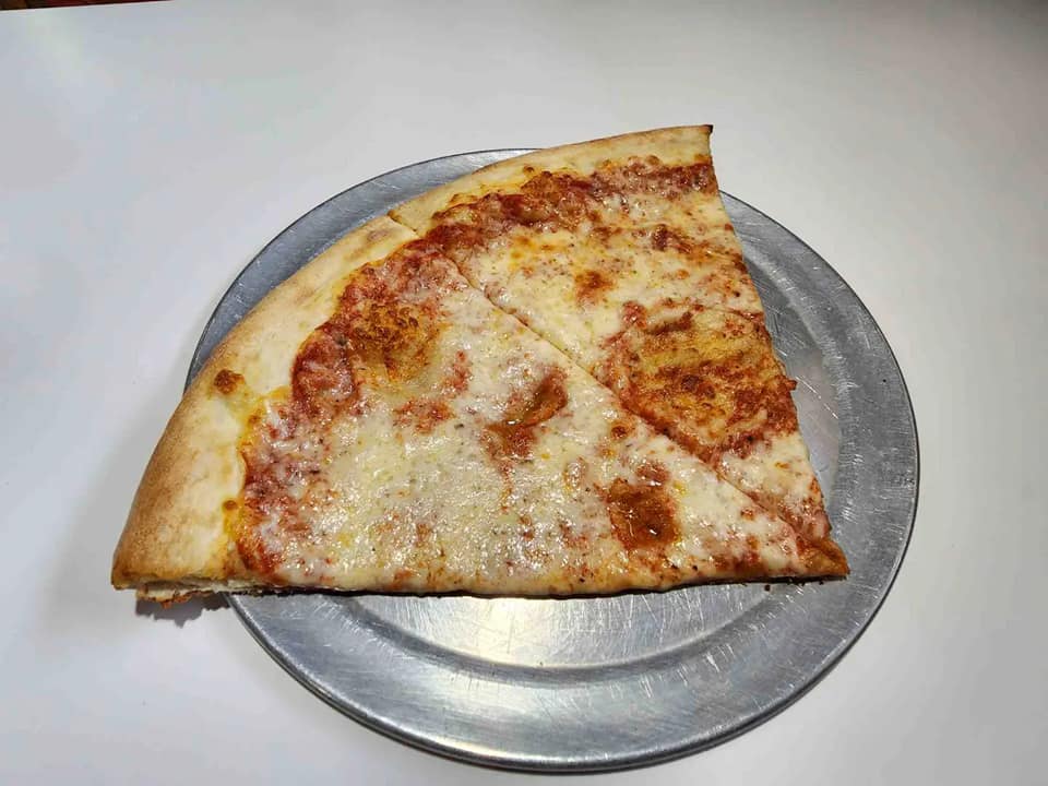 Two slices of Pizza from Two Cousins Pizza in Paradise, PA.