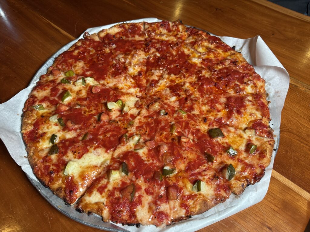 Pickle and Pepperoni Pizza from Sabatini's Pizza in Exeter