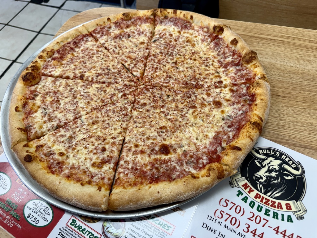 Bull's Head NY Pizza and Taqueria Scranton New York Style Cheese Pizza