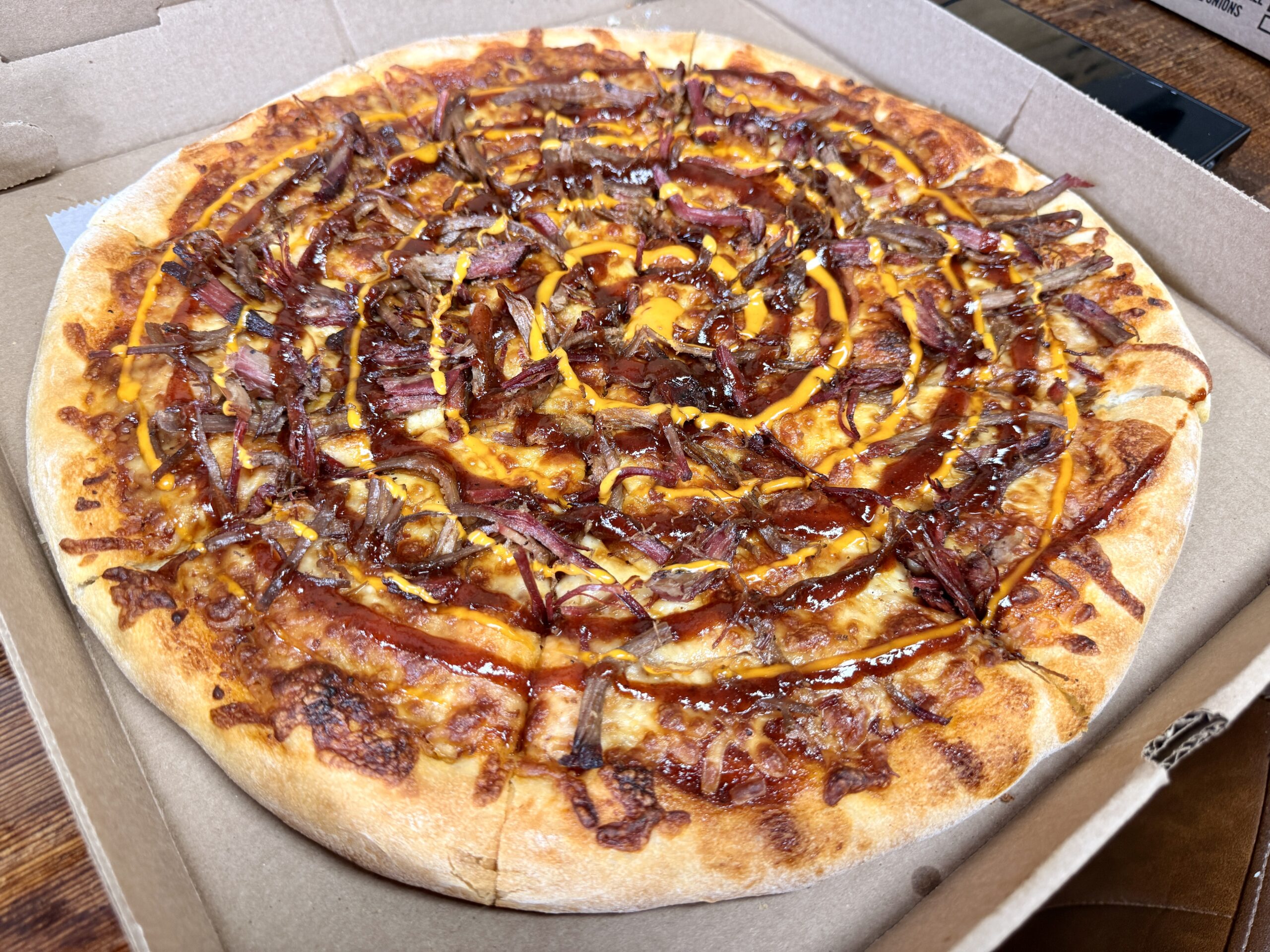 BBQ Brisket Pizza from Smoke it in Hop Bottom, PA