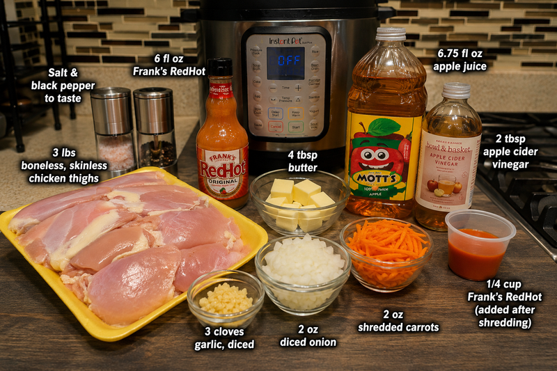 Instant Pot Shredded Buffalo Chicken for Pizza Recipe - NEPA Pizza Review
